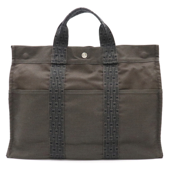 Hermes Bags Hermes Yale Line Tote Mm Handbag Canvas Gray Black New